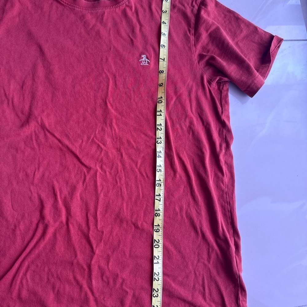 An Original Penguin T Shirt Mens Large Maroon Stretch Casual Short Sleeve M - Picture 10 of 14